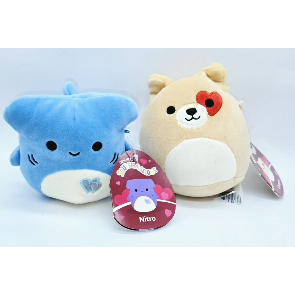 Squishmallows Nitro Cooper Valentine Hammerhead Dog 5 Inch Plush Lot NWT 2023